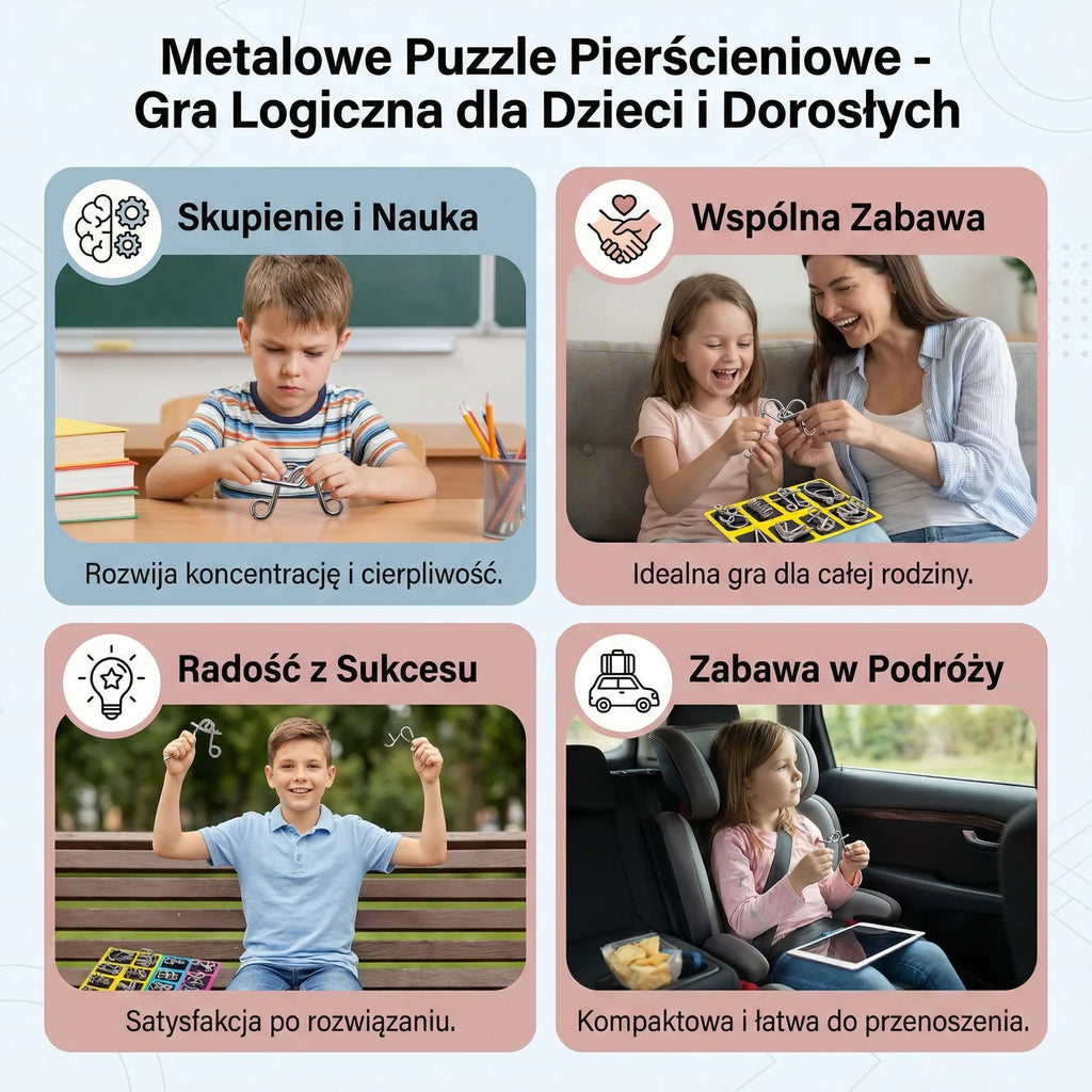 Metalowe Puzzle Pierścieniowe